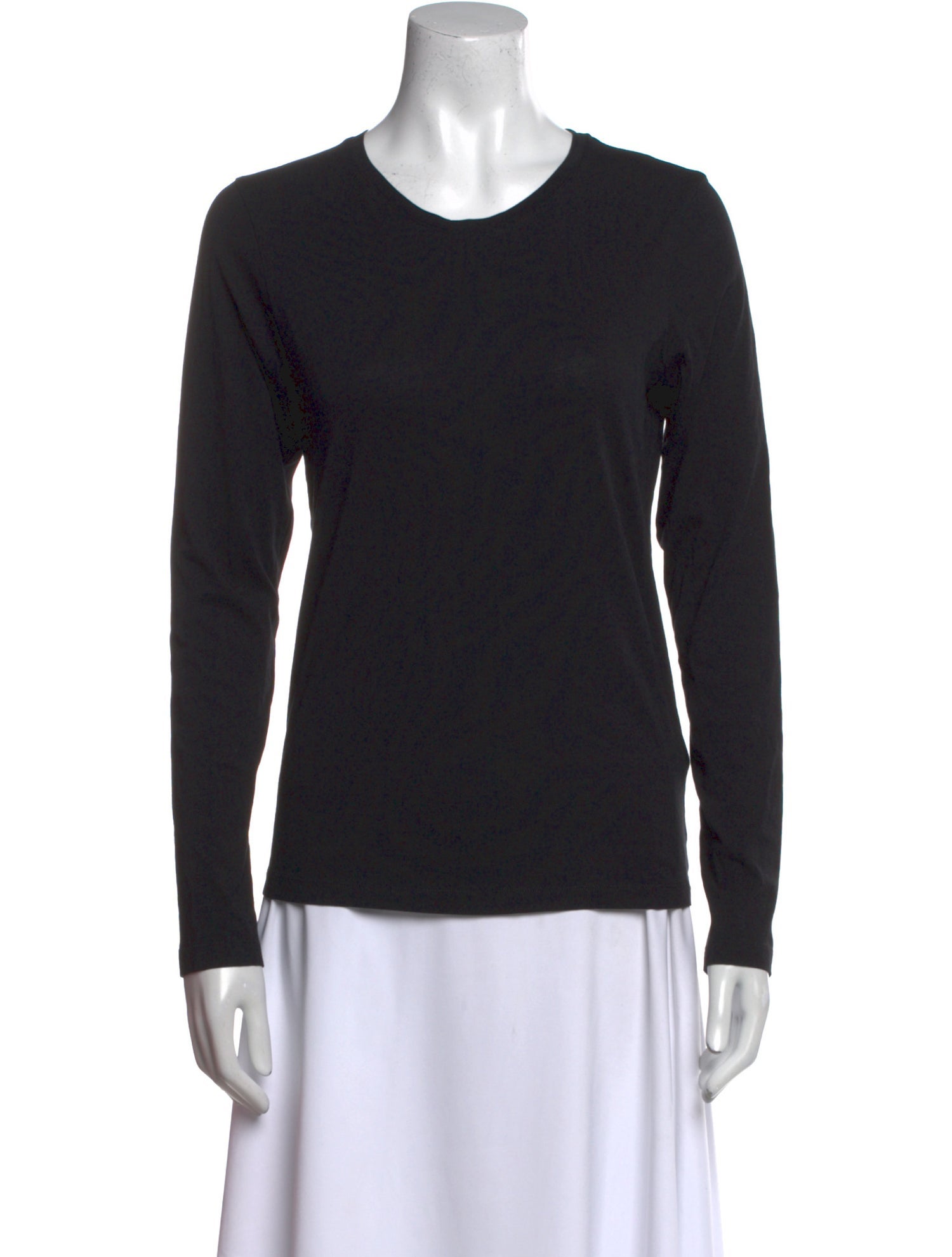 Another Tomorrow Crew Neck Long Sleeve Top