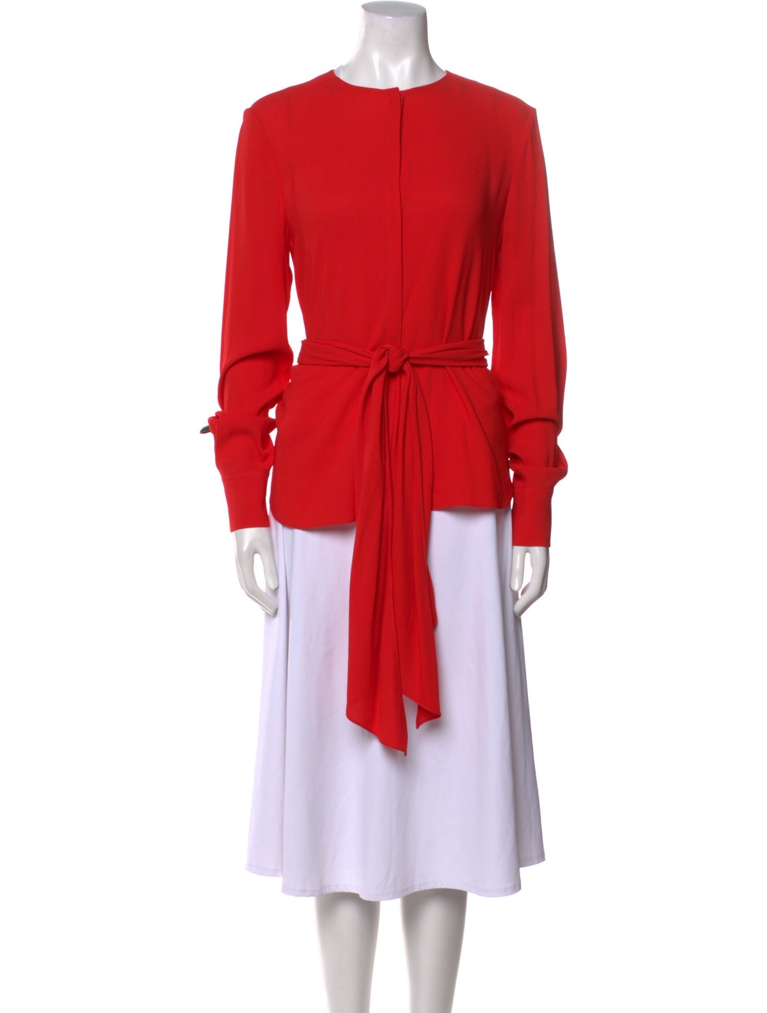 Another Tomorrow Crew Neck Long Sleeve Blouse