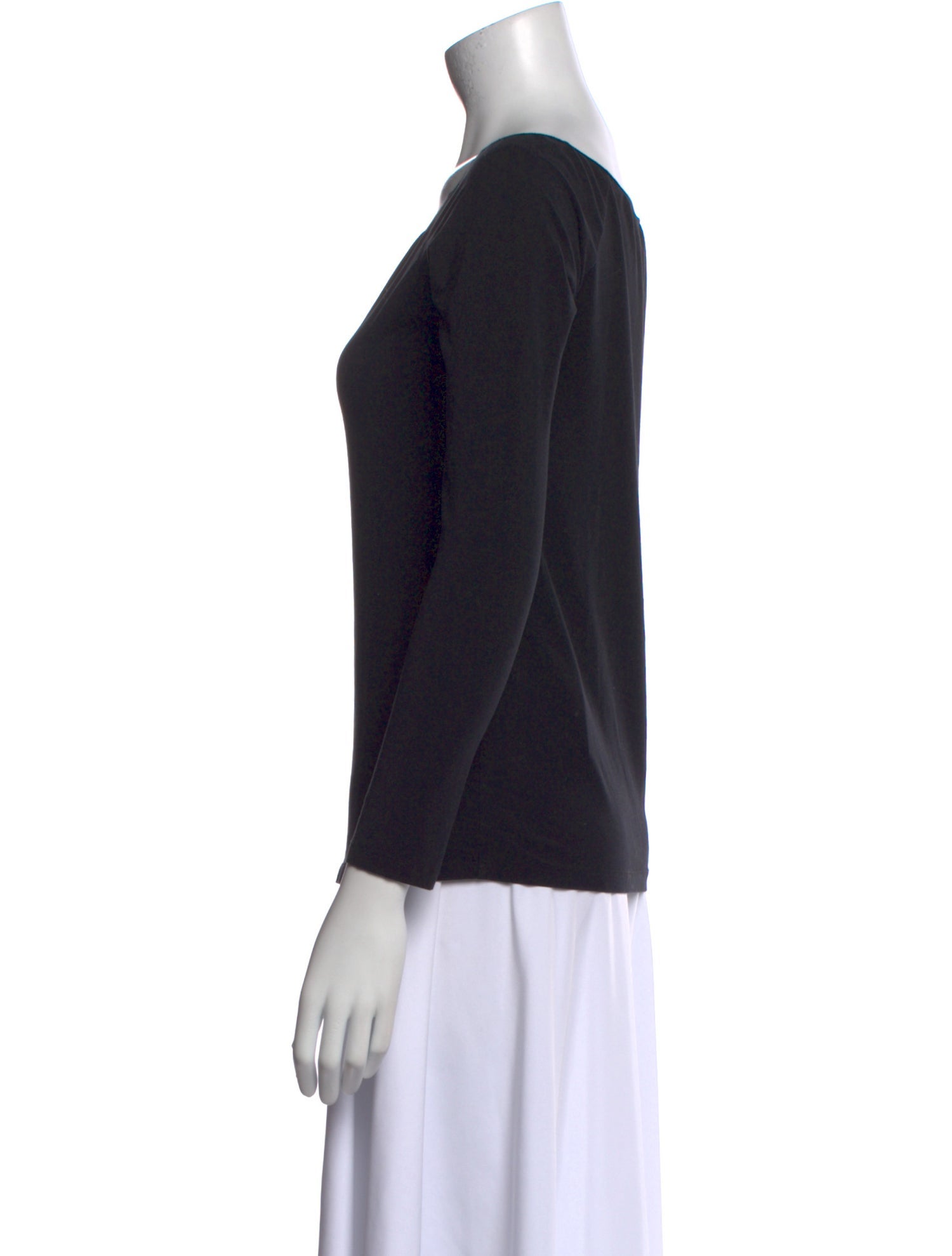 Another Tomorrow Scoop Neck Three-Quarter Sleeve T-Shirt