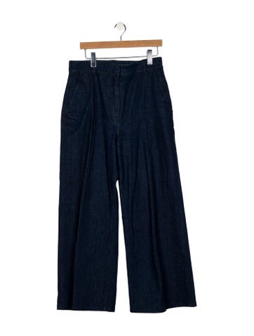 Pre-owned Another Tomorrow High-rise Wide Leg Jeans In Blue
