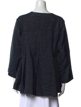 Antonelli Firenze Linen Bateau Neckline Blouse