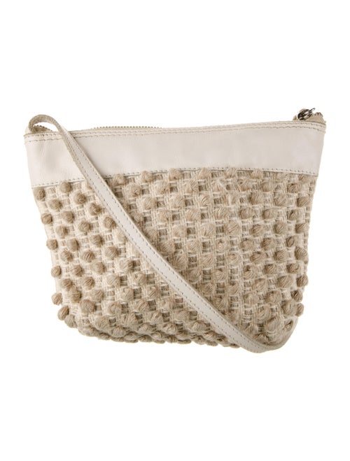 Antonello Leather-Trimmed Crossbody Bag Silver
