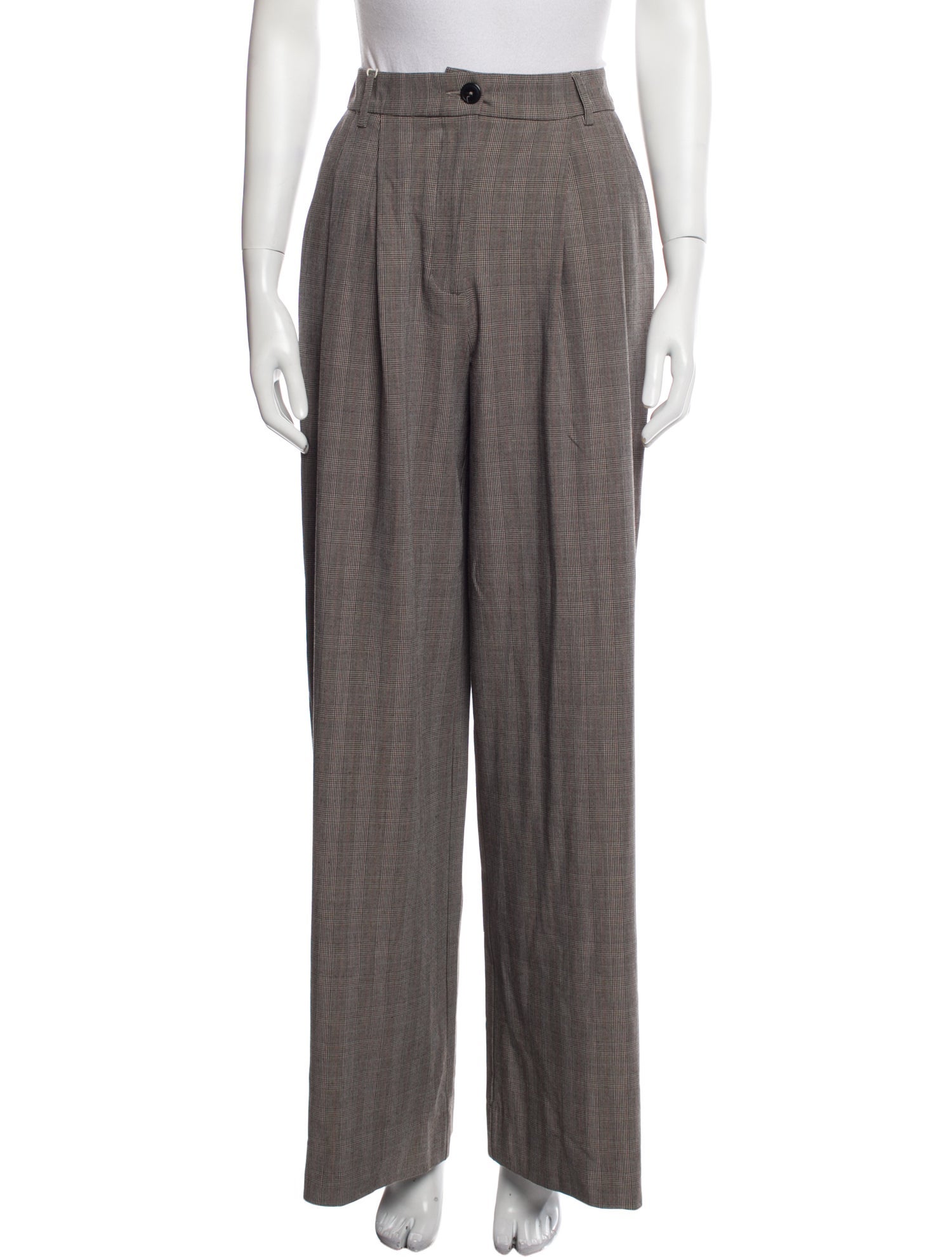 Essentiel Antwerp Plaid Print Wide Leg Pants w/ Tags