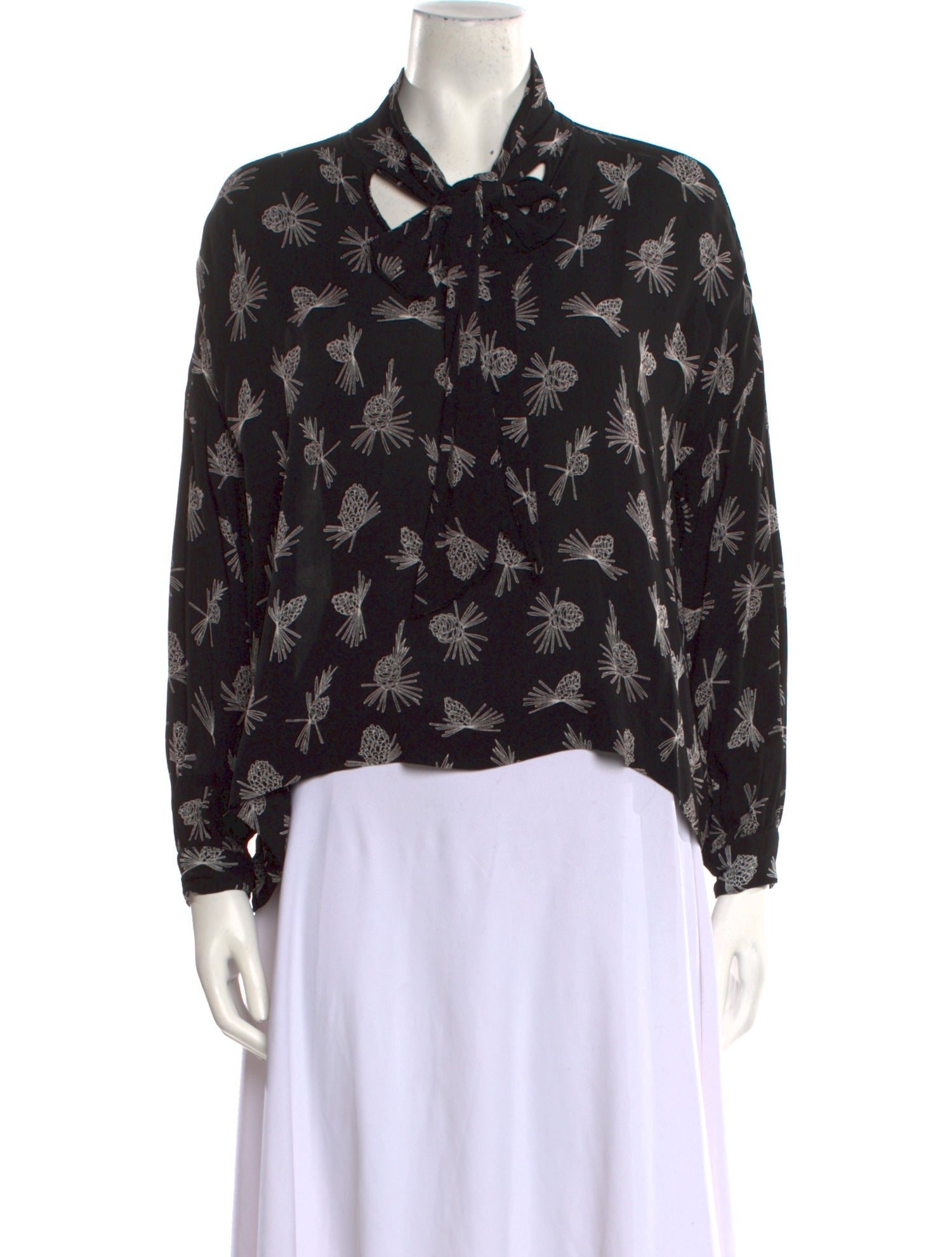 Essentiel Antwerp Floral Print Long Sleeve Button-Up Top