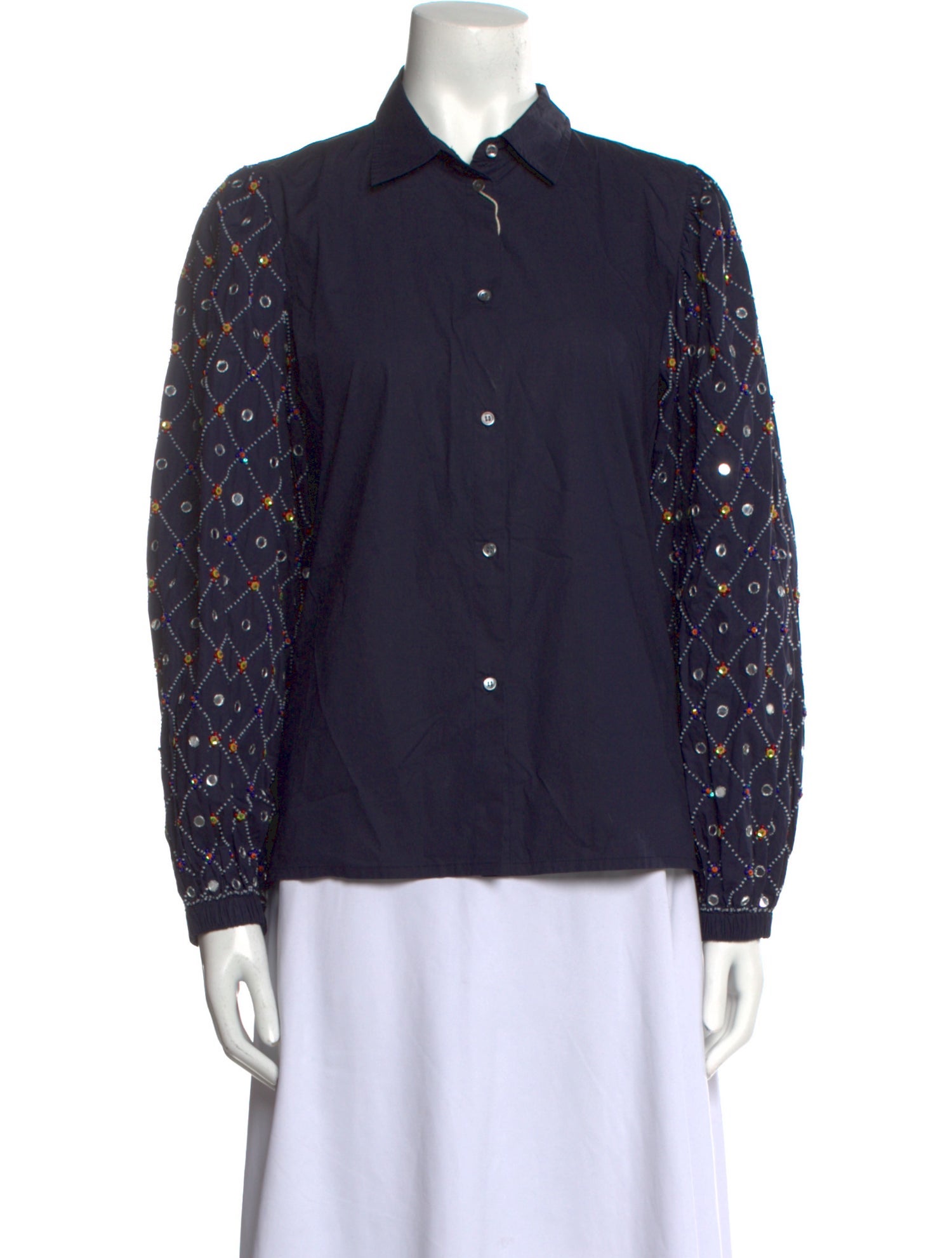 Essentiel Antwerp Printed Long Sleeve Button-Up Top