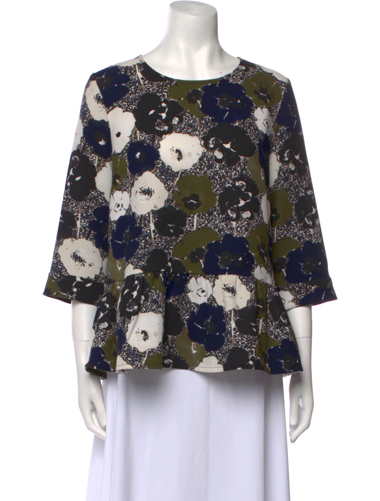 Essentiel Antwerp Floral Print Bateau Neckline Blouse