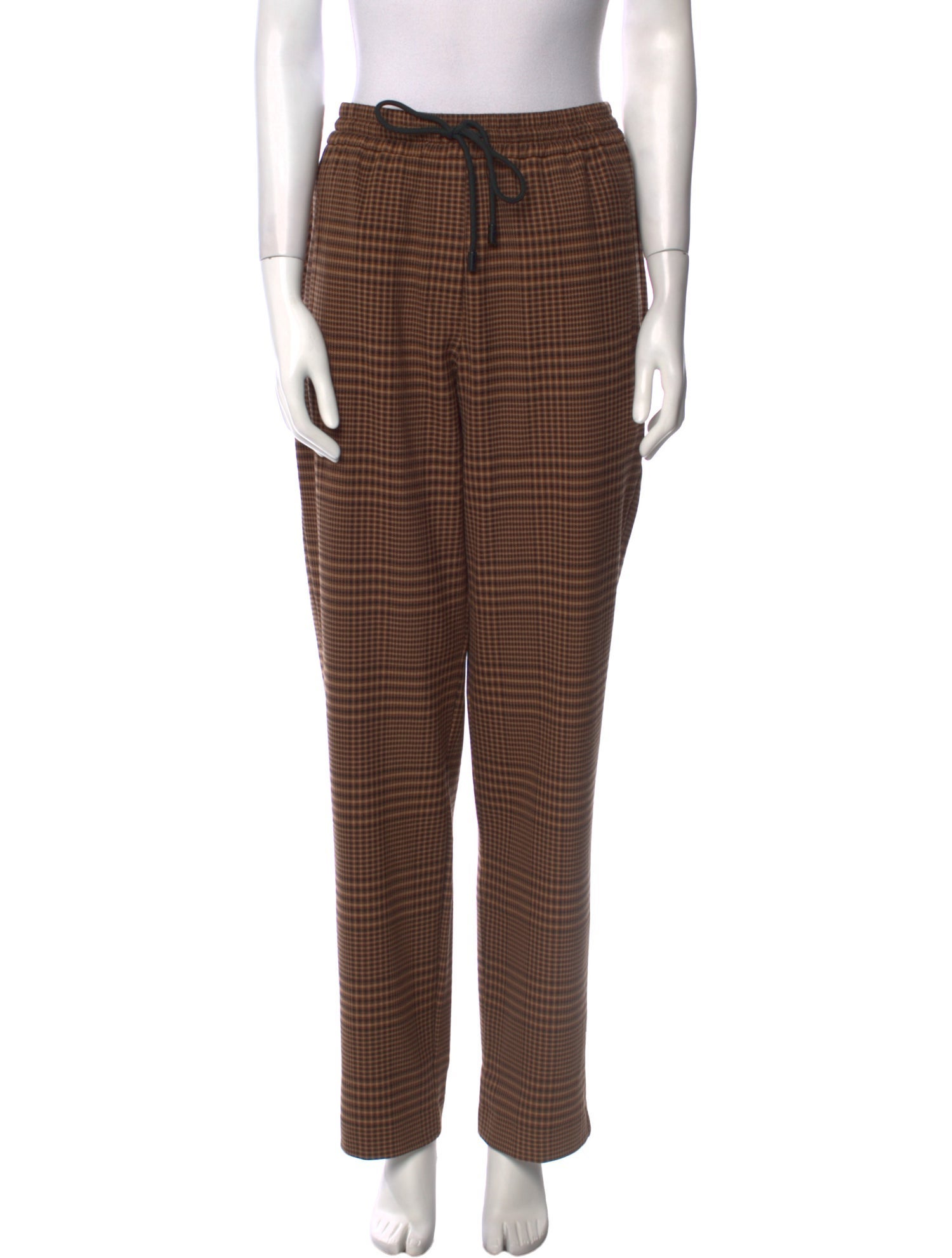 Essentiel Antwerp Plaid Print Straight Leg Pants