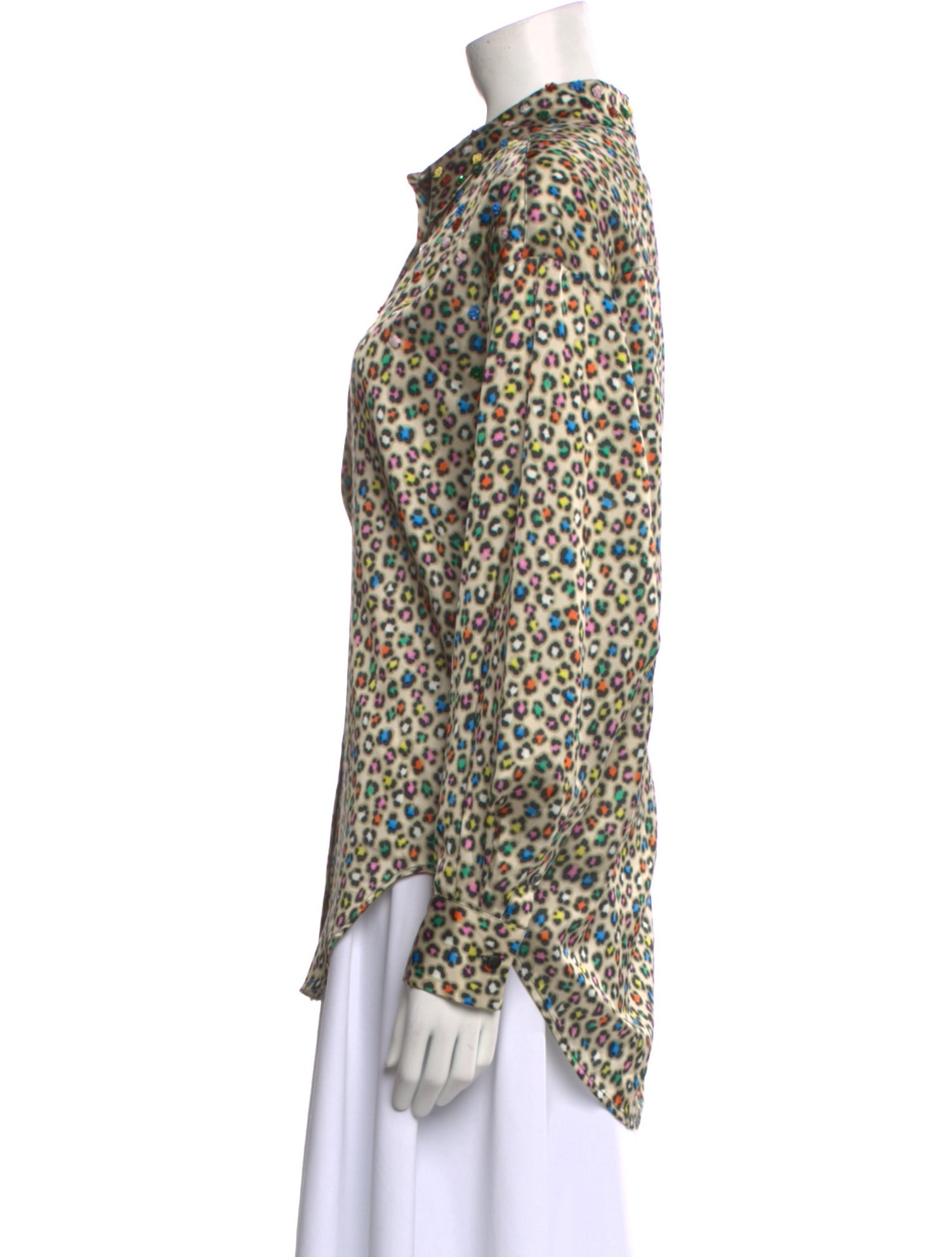 Essentiel Antwerp Printed Long Sleeve Button-Up Top