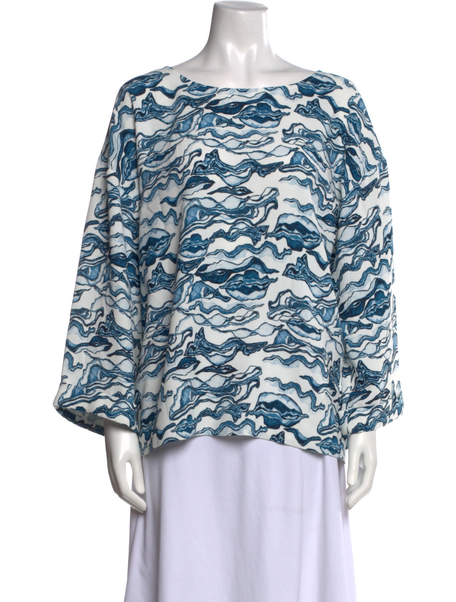 Essentiel Antwerp Printed Bateau Neckline Blouse