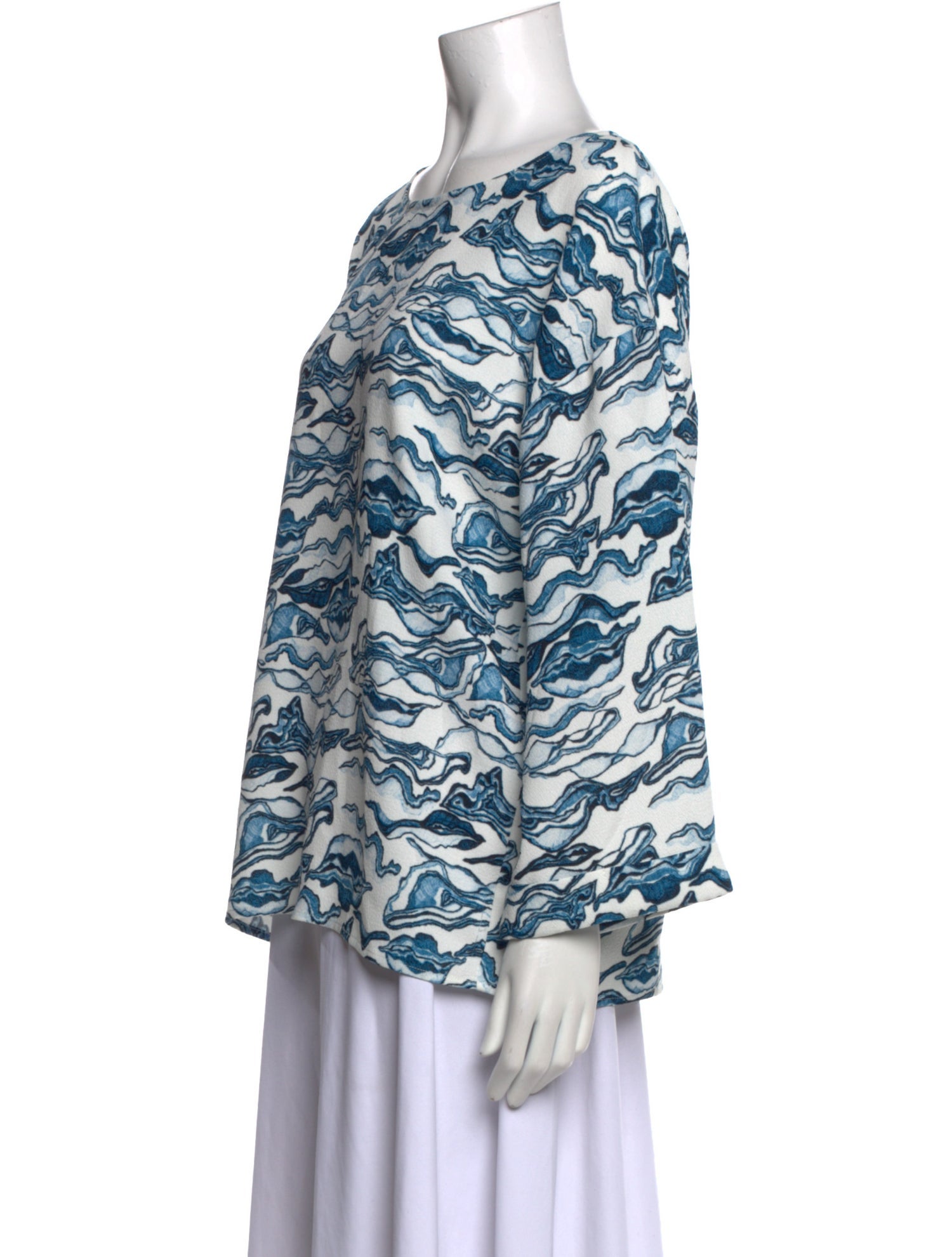 Essentiel Antwerp Printed Bateau Neckline Blouse