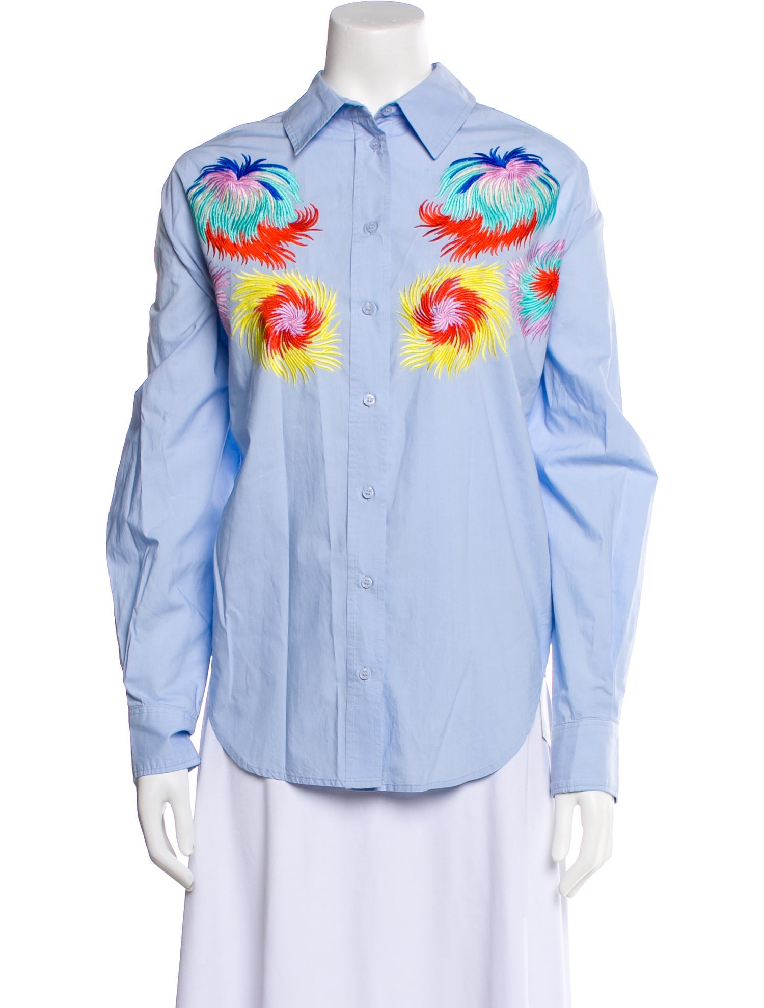 Essentiel Antwerp Graphic Print Long Sleeve Button-Up Top