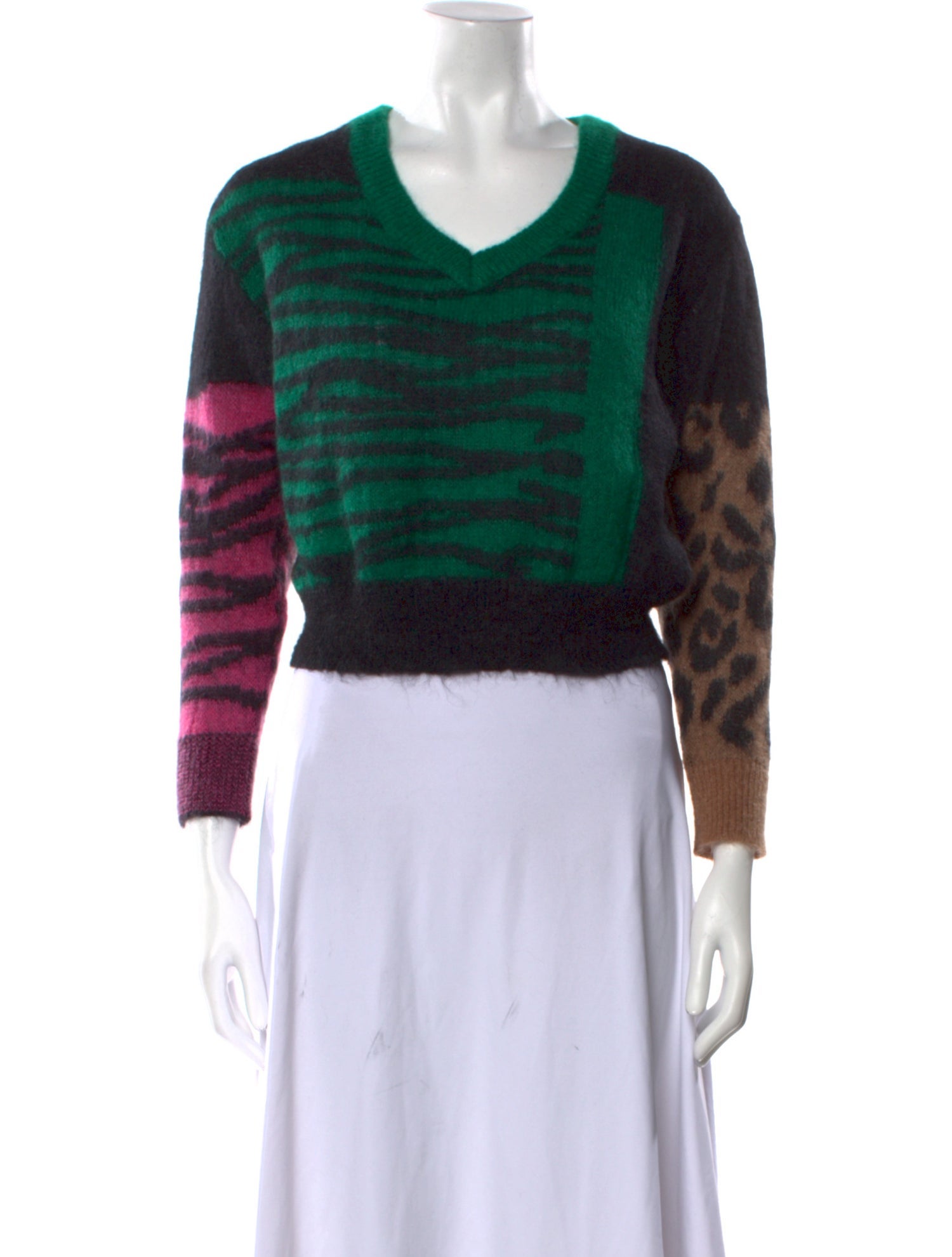 Essentiel Antwerp Animal Print V-Neck Sweater