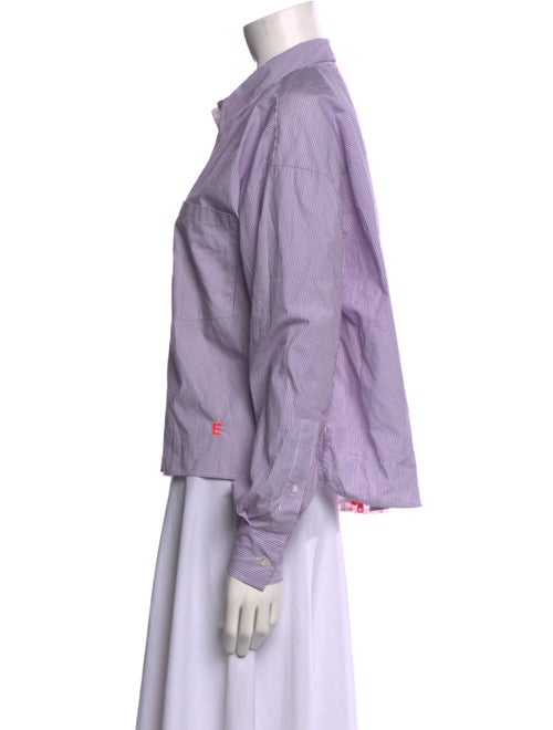 Essentiel Antwerp Striped Long Sleeve Button-Up Top