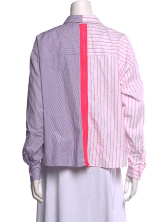 Essentiel Antwerp Striped Long Sleeve Button-Up Top