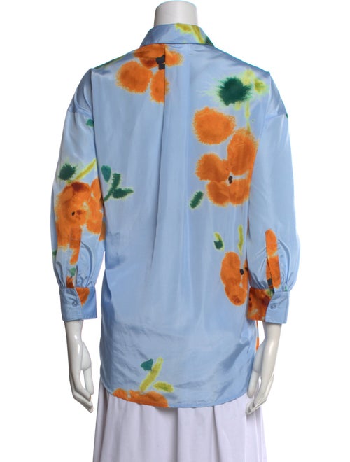 Essentiel Antwerp Printed Three-Quarter Sleeve Button-Up Top