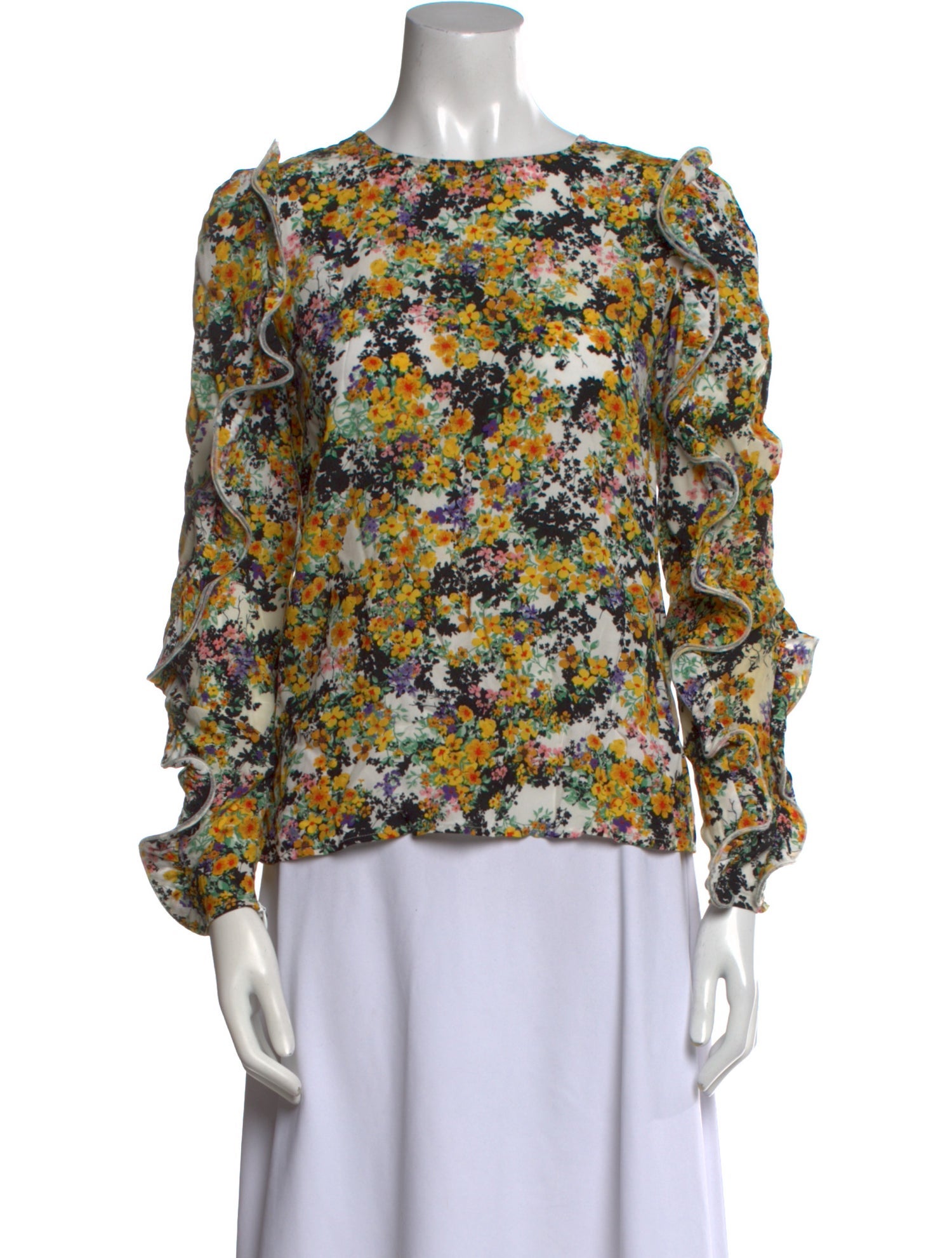 Essentiel Antwerp Floral Print Bateau Neckline Blouse