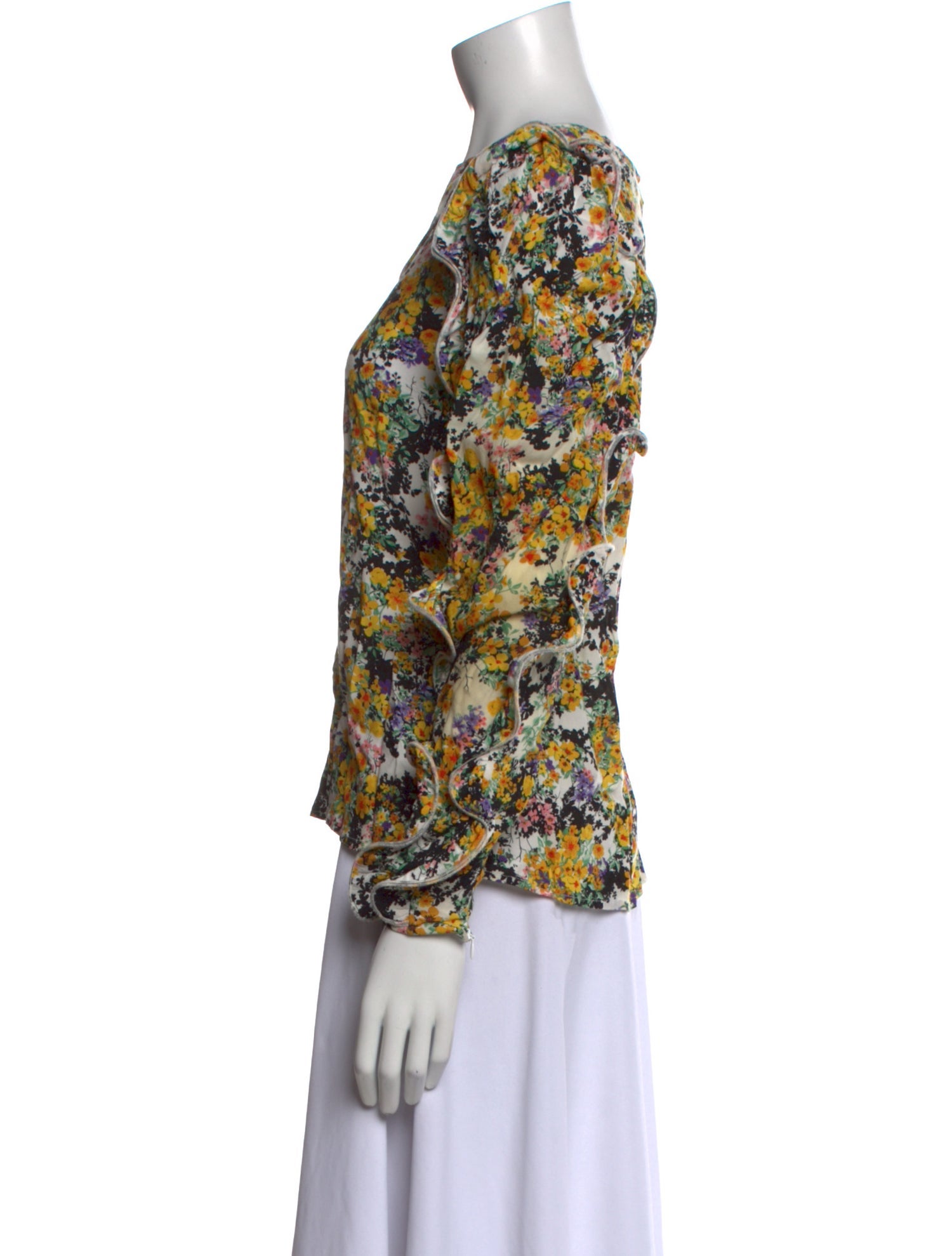 Essentiel Antwerp Floral Print Bateau Neckline Blouse