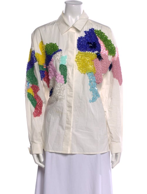 Essentiel Antwerp Printed Long Sleeve Button-Up Top