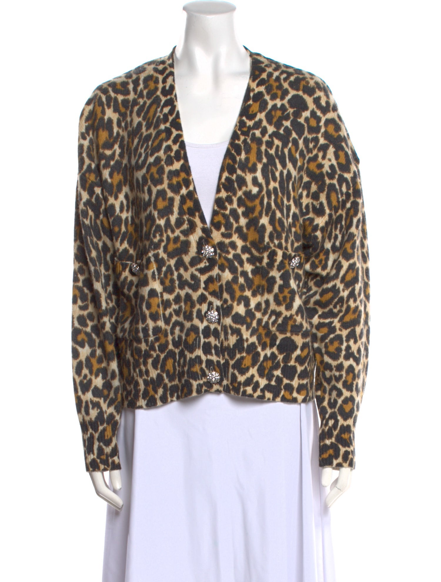 Essentiel Antwerp Animal Print V-Neck Sweater