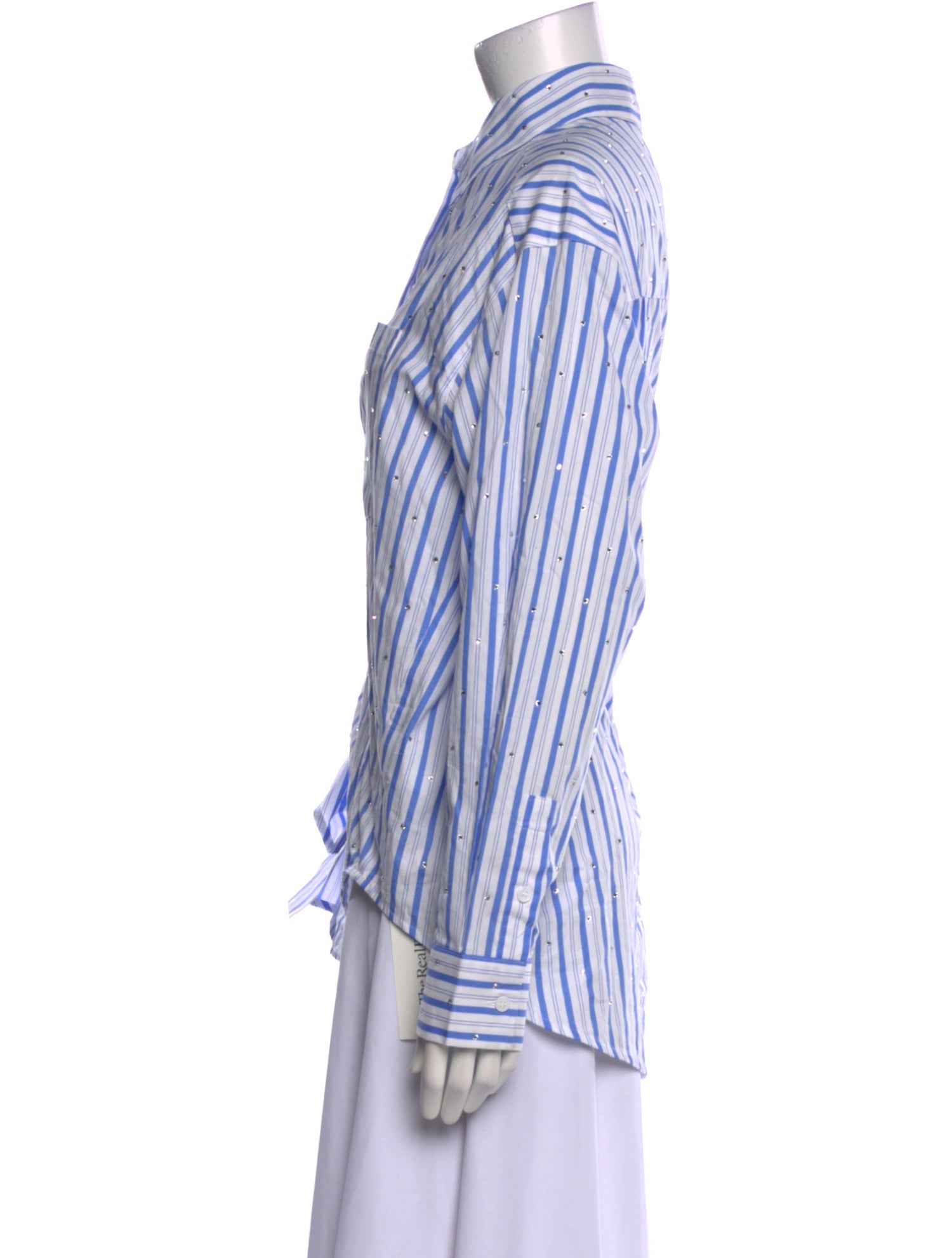 Essentiel Antwerp Striped Long Sleeve Button-Up Top