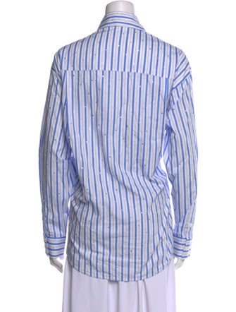 Essentiel Antwerp Striped Long Sleeve Button-Up Top