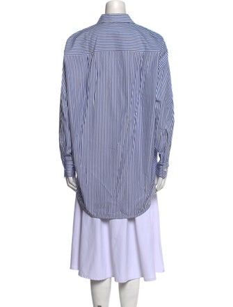 Essentiel Antwerp Striped Long Sleeve Button-Up Top