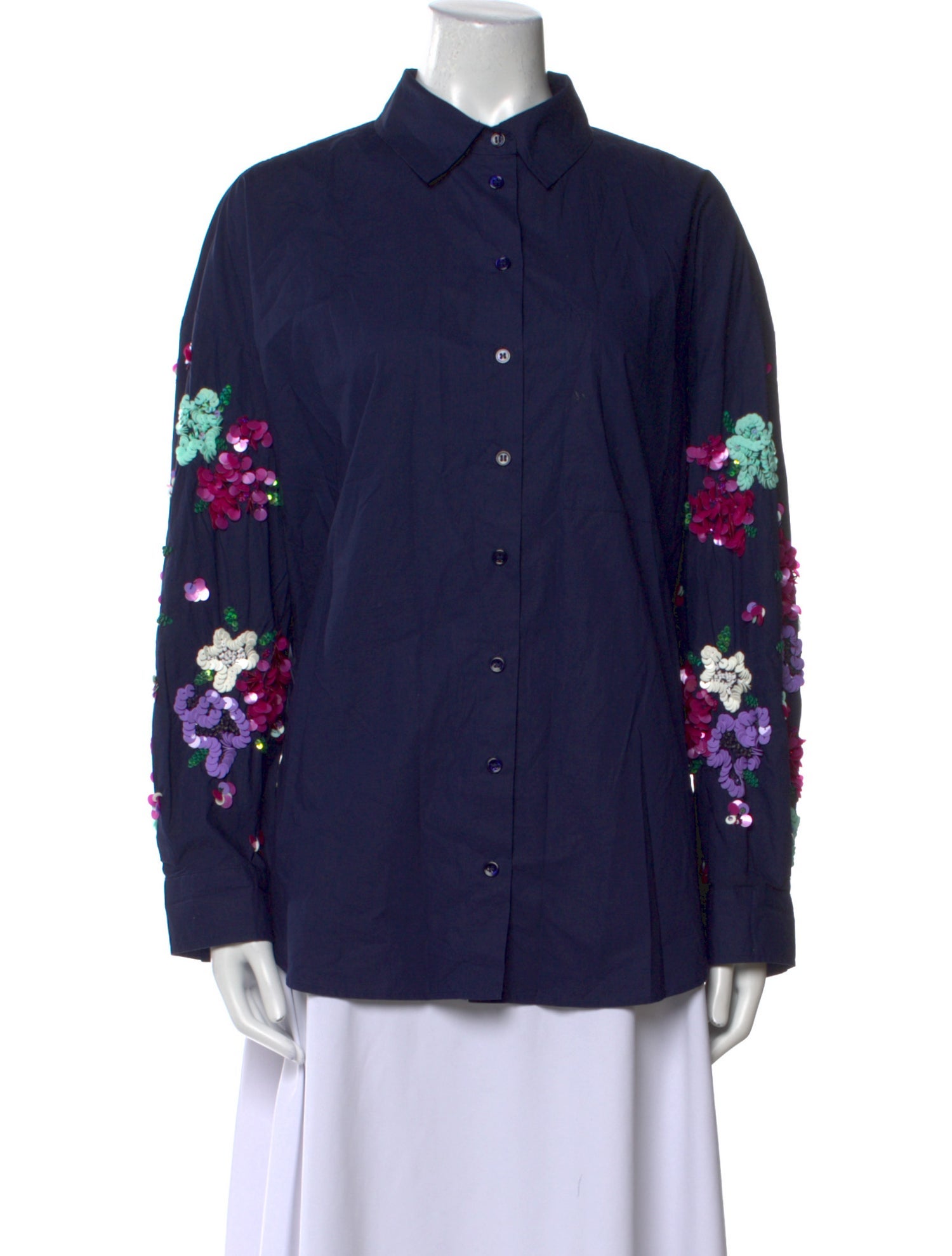 Essentiel Antwerp Graphic Print Long Sleeve Button-Up Top