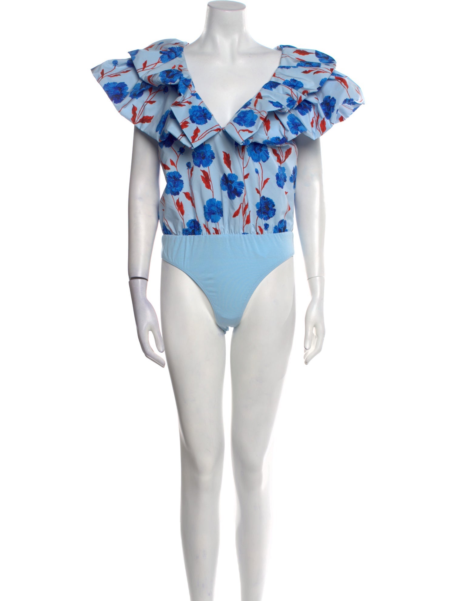 Essentiel Antwerp Floral Print V-Neck Bodysuit