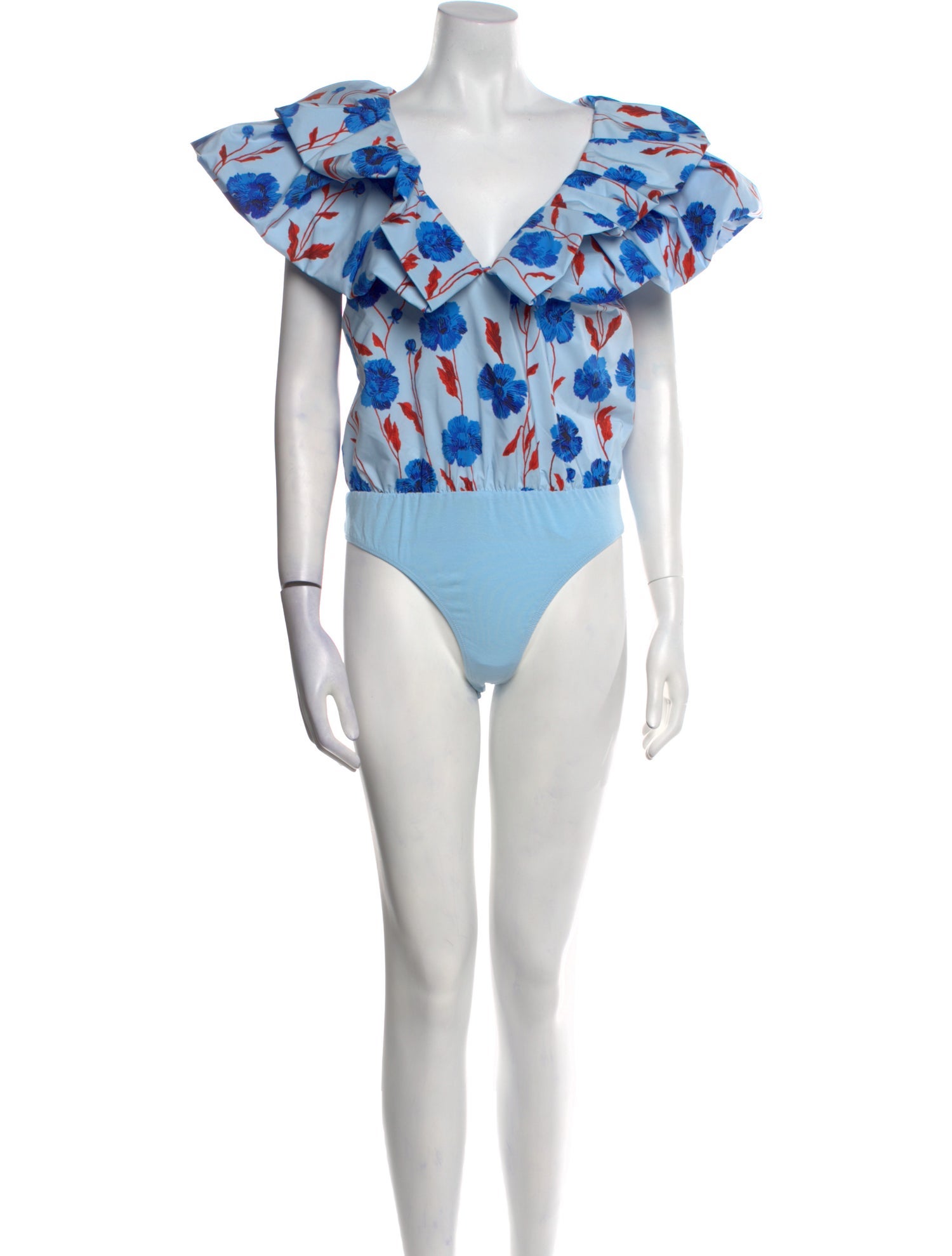 Essentiel Antwerp Floral Print V-Neck Bodysuit