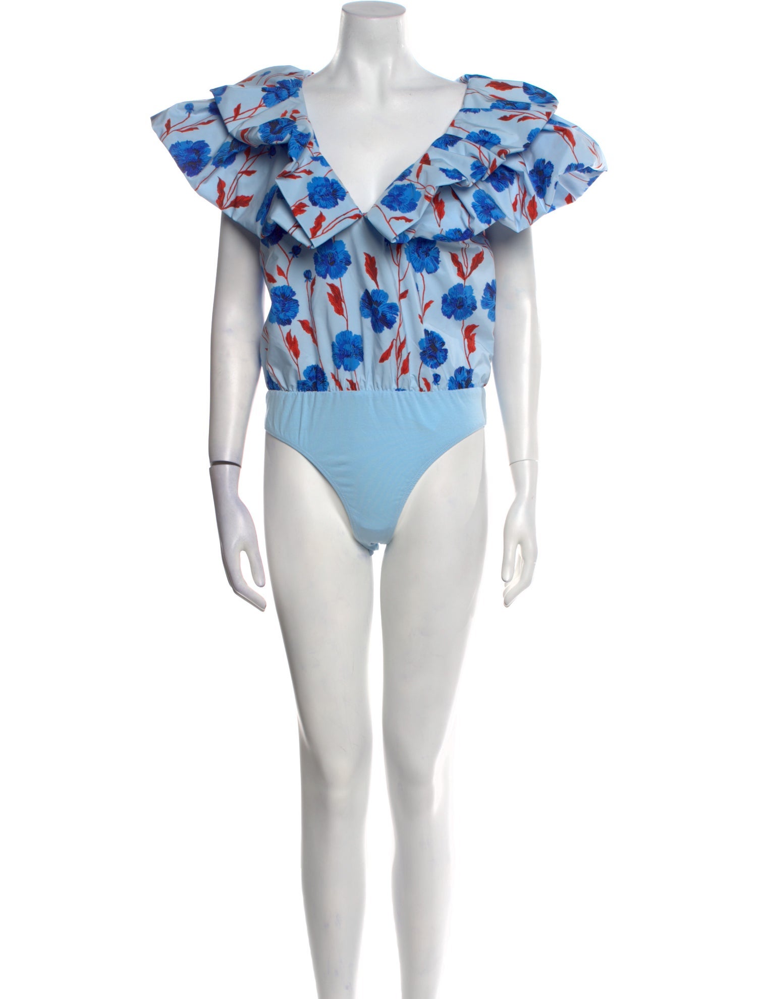 Essentiel Antwerp Floral Print V-Neck Bodysuit