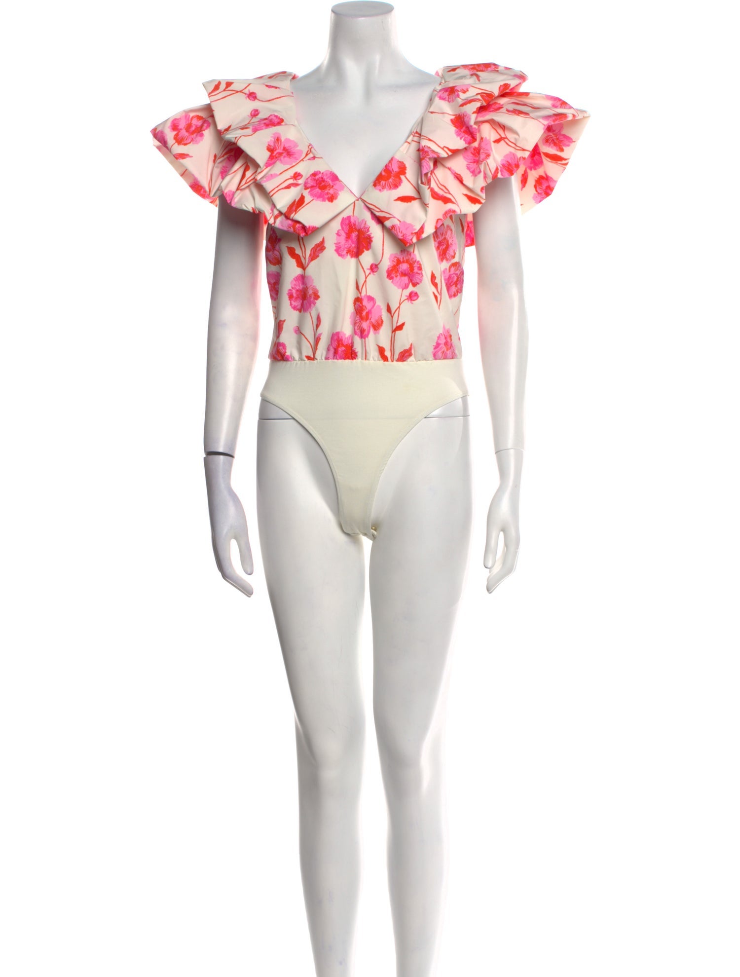 Essentiel Antwerp Floral Print V-Neck Bodysuit