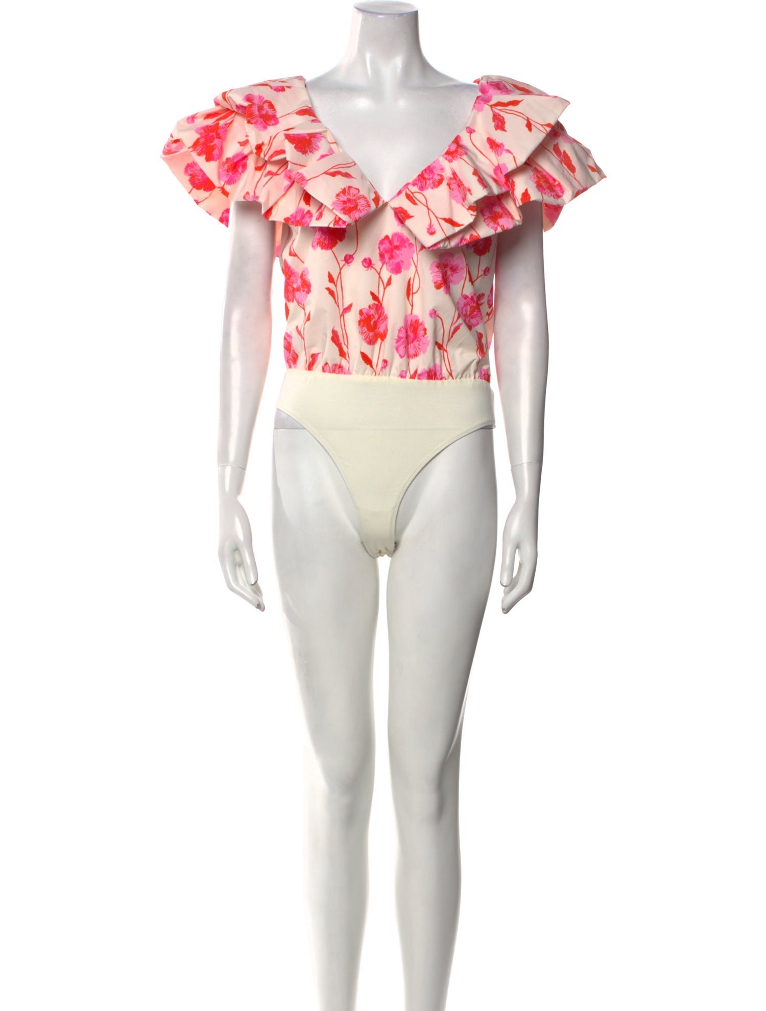 Essentiel Antwerp Floral Print V-Neck Bodysuit