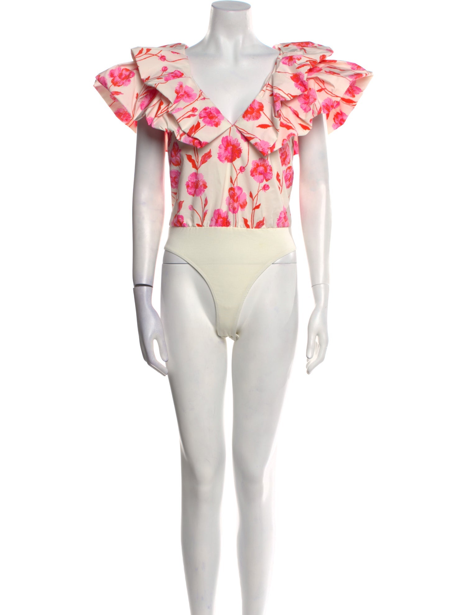 Essentiel Antwerp Floral Print V-Neck Bodysuit