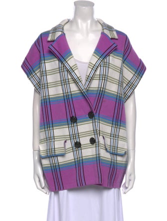 Essentiel Antwerp Plaid Print V-Neck Tunic