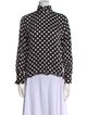 Essentiel Antwerp Polka Dot Print Mock Neck Blouse