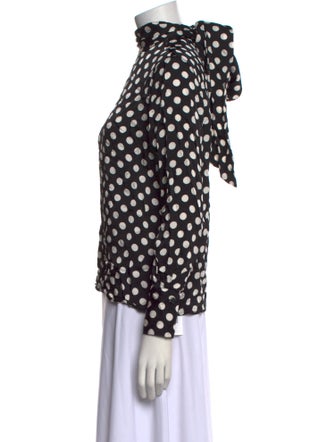 Essentiel Antwerp Polka Dot Print Mock Neck Blouse