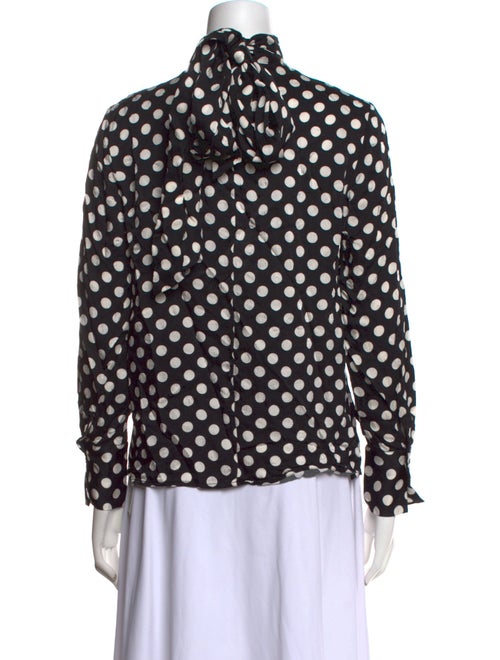 Essentiel Antwerp Polka Dot Print Mock Neck Blouse