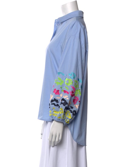 Essentiel Antwerp Printed Three-Quarter Sleeve Button-Up Top