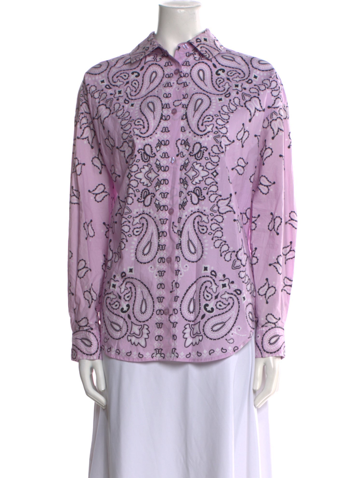 Essentiel Antwerp Printed Long Sleeve Button-Up Top w/ Tags