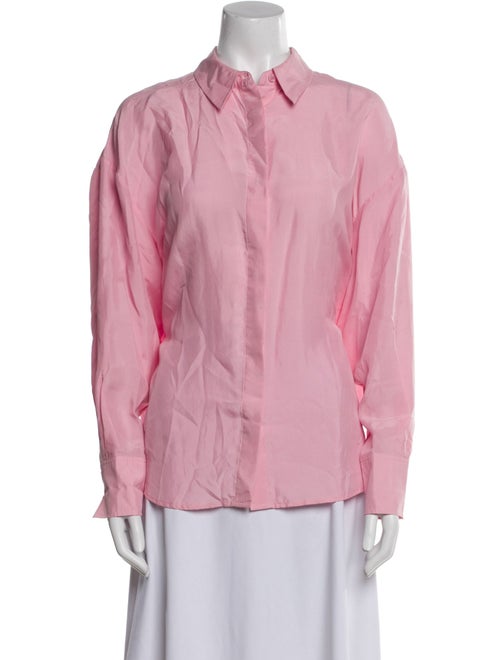 Essentiel Antwerp Silk Long Sleeve Button-Up Top