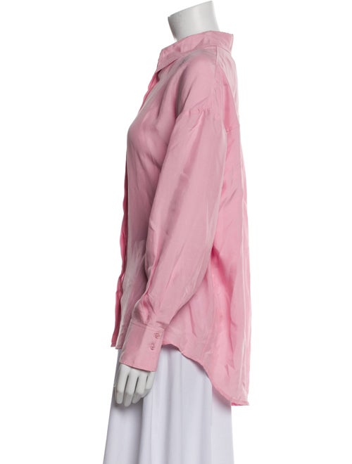 Essentiel Antwerp Silk Long Sleeve Button-Up Top