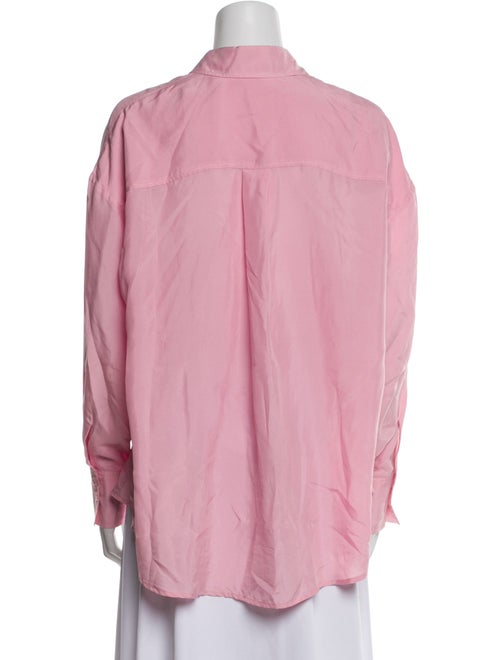 Essentiel Antwerp Silk Long Sleeve Button-Up Top