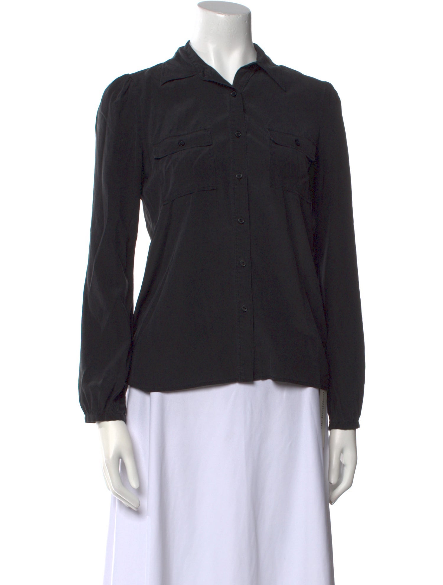 Essentiel Antwerp Silk Long Sleeve Button-Up Top