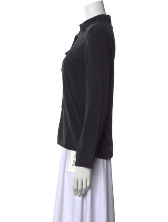 Essentiel Antwerp Silk Long Sleeve Button-Up Top