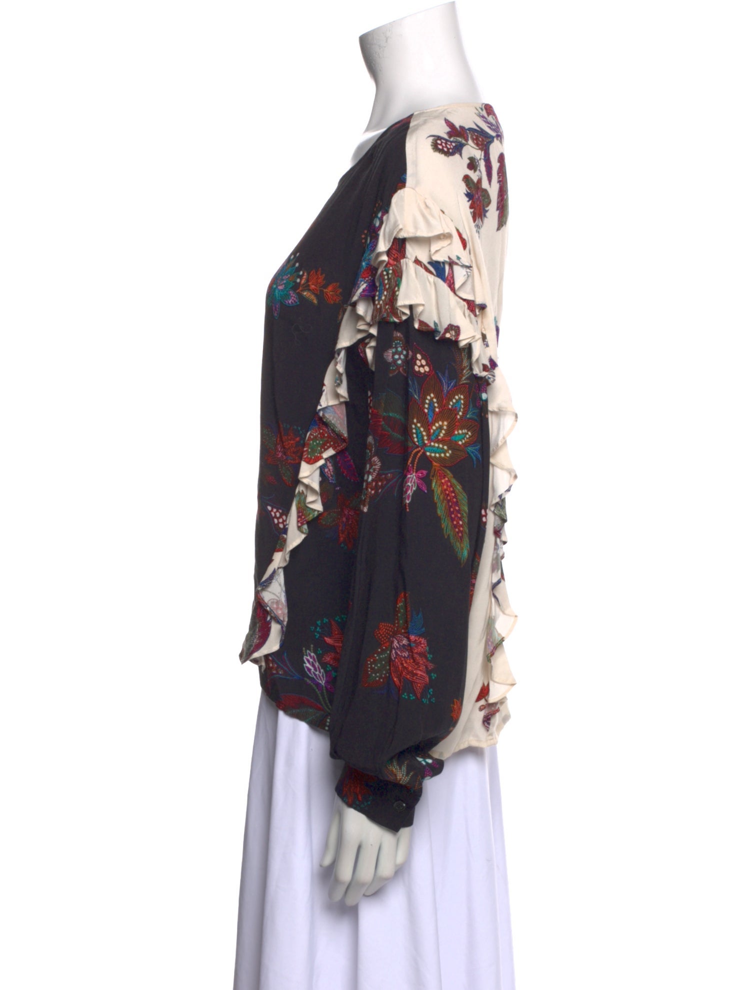 Essentiel Antwerp Floral Print Bateau Neckline Sweatshirt