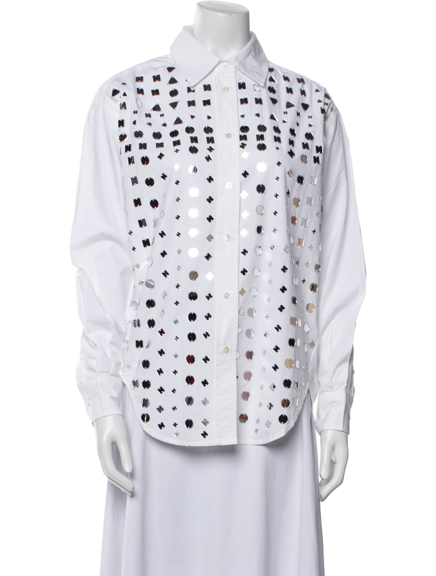 Essentiel Antwerp Printed Long Sleeve Button-Up Top