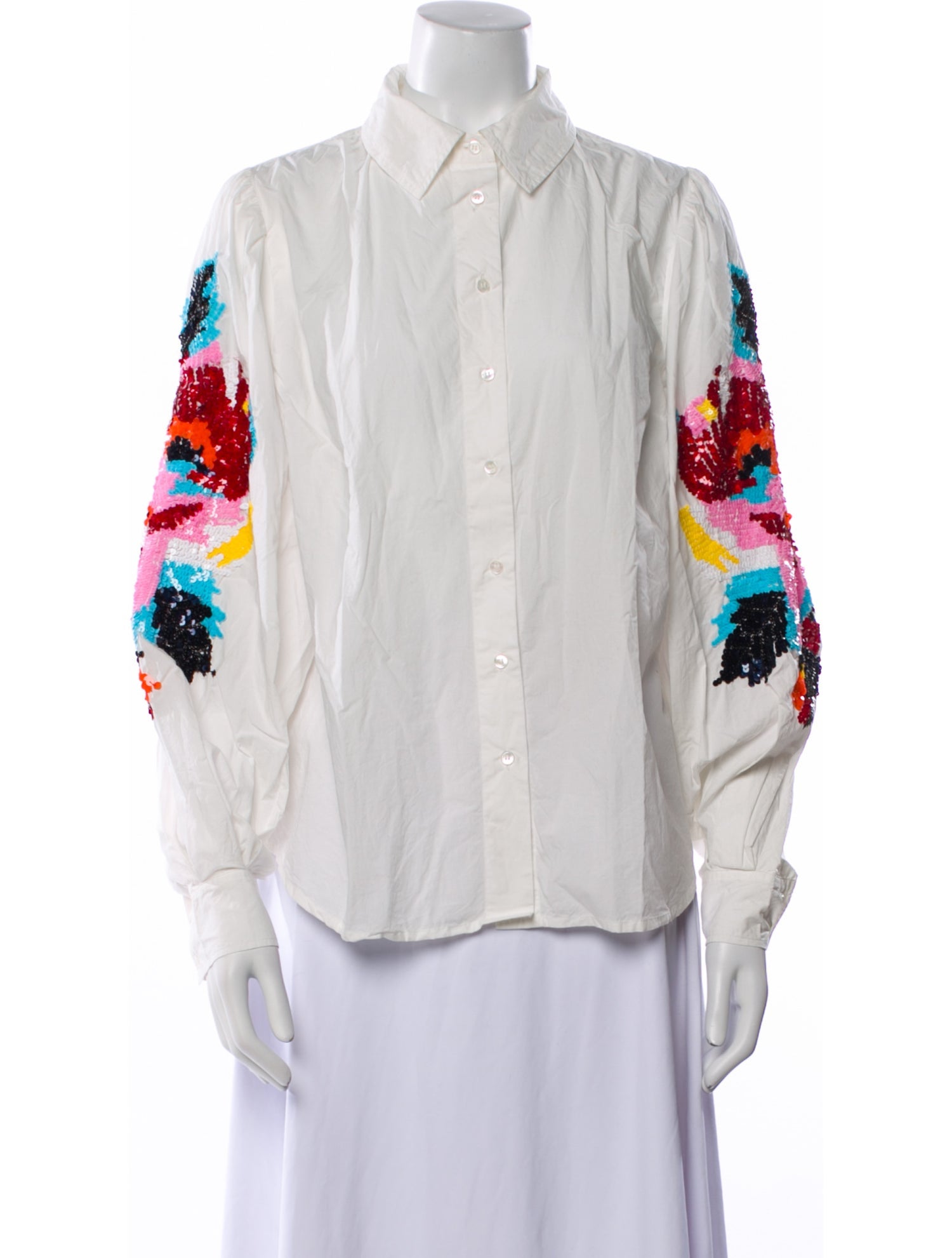 Essentiel Antwerp Printed Long Sleeve Button-Up Top
