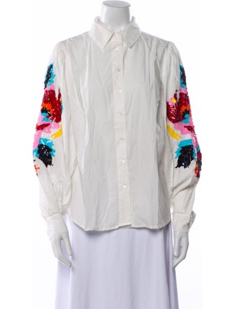 Essentiel Antwerp Printed Long Sleeve Button-Up Top