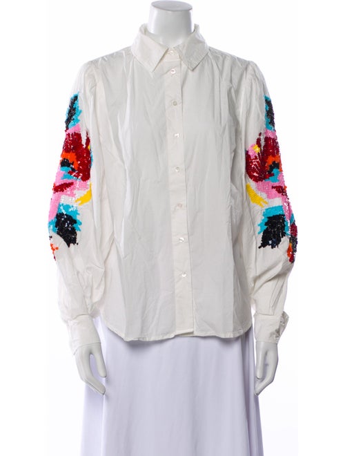 Essentiel Antwerp Printed Long Sleeve Button-Up Top