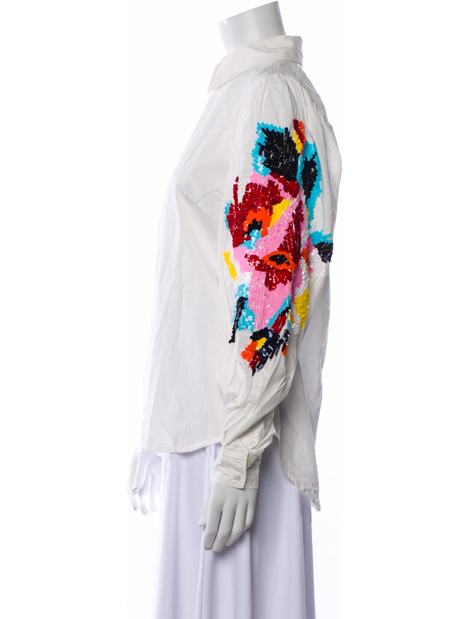 Essentiel Antwerp Printed Long Sleeve Button-Up Top